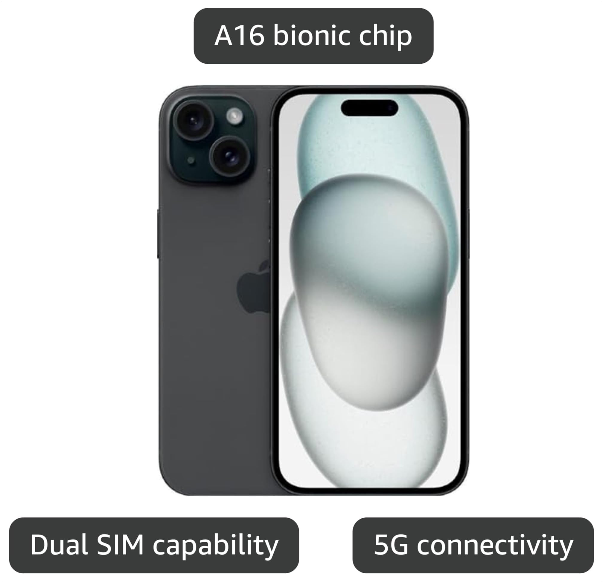 Amazon.com: Apple iPhone 15 Plus, 256 GB, negro, desbloqueado